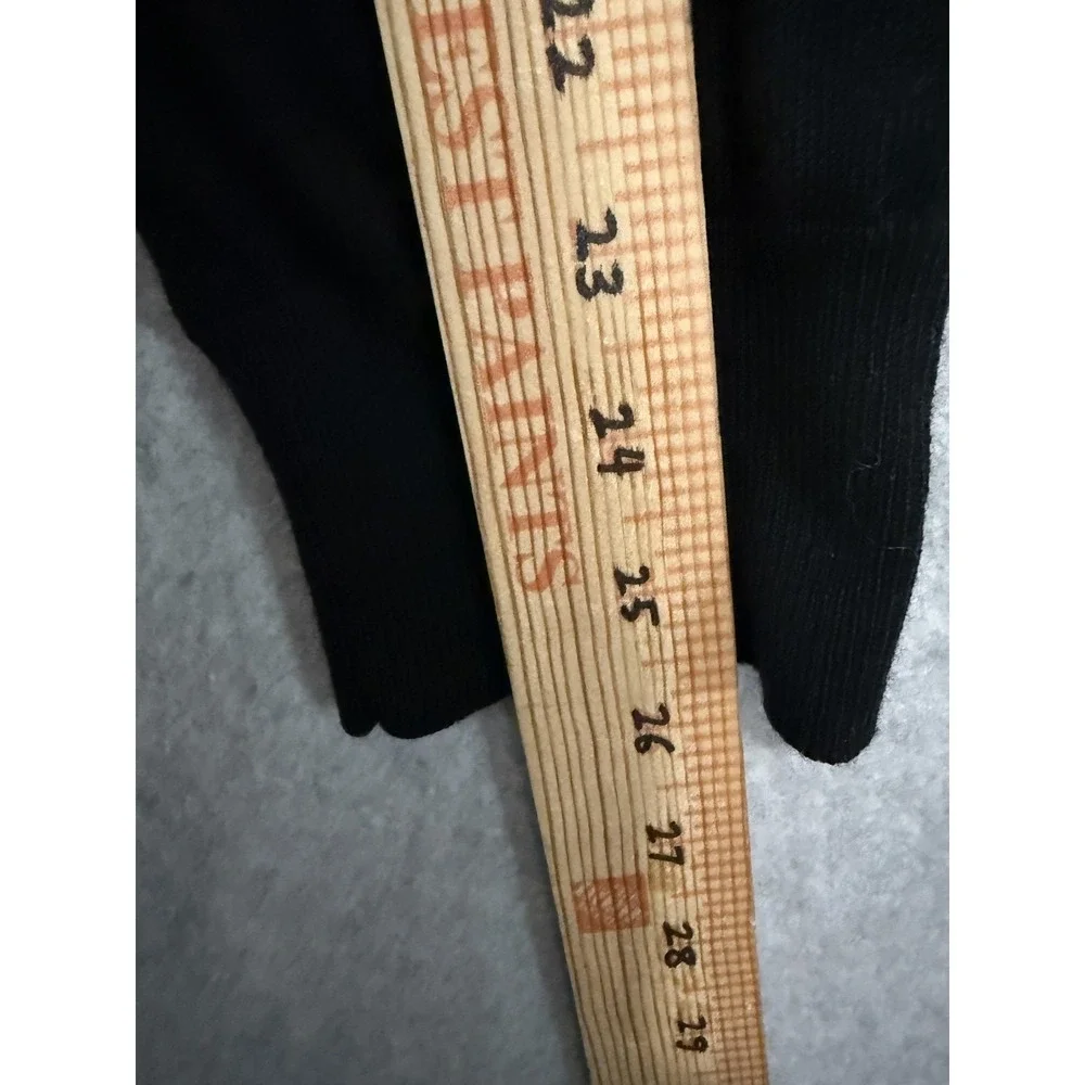 Banana Republic Sweater Mens XL Black Merino Wool Quarter Zip‎ Mock Neck HOLE